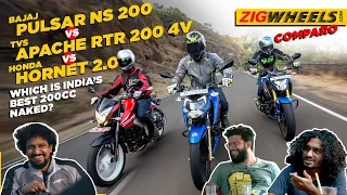 2021 TVS Apache RTR 200 4V vs Bajaj Pulsar NS200 vs Honda Hornet 2.0: 200cc Nakeds Compared