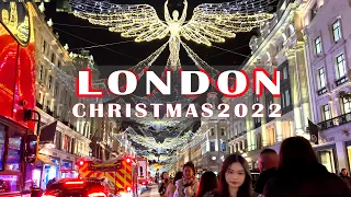 🇬🇧🎄Christmas Walks Around Central London 2022, London Christmas Lights & Market [4K]