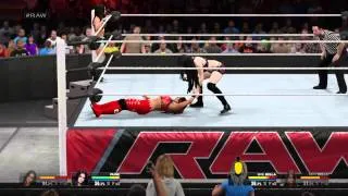 WWE Raw 30/03/15 Aj Lee and Paige vs The Bella Twins