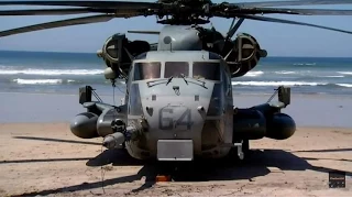 Marine Chopper makes Emergency Landing at Solana Beach - CH-53E Super Stallion