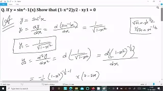 If y = sin⁻¹(x), prove that (1 – x²) d²y/dx² – x dy/dx = 0