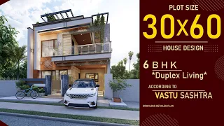 30x60 South Facing House Design 3D | 6BHK | Duplex House | 30*60 Home Design | 30 by 60 House Plan