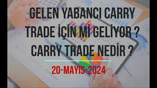 Türkiye'ye Gelen Yabancı Yatırımcı Carry Trade için mi geliyor?