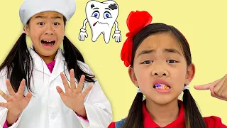 Jannie y Charlotte Quieren ser Buenas Dentistas y Van a La Escuela de Dentistas para Aprender