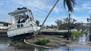 Hurricane Ian leaves boats stranded in a marina at Fort Myers | AFP