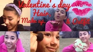 Valentine's Day Make up, Hair, & Outfit ♡ || Abigail Sunshine
