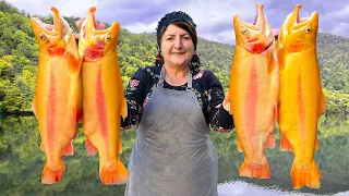 The World's Rarest Golden Trout Recipe! Fish Cleaning & Cooking Technique!