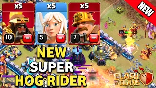 Th13 Super Hog Rider Attack Strategy!! Best Th13 Attack Strategy With Super Miner - Clash of Clans🔥