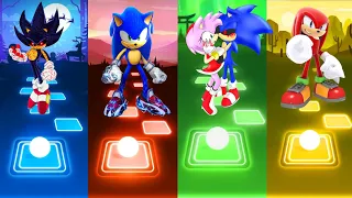 Dark Sonic Vs Sonic Prime Vs Sonic Amy Exe Vs Knuckles Tiles Hop