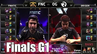 Fnatic vs Origen | Game 1 Grand Finals S5 EU LCS Summer 2015 Playoffs | FNC vs OG G1 Finals