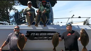 Trolling for halibut with lures and herring we had a good day