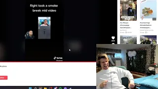 xqc reacts to flight took a smoke break mid video tik tok