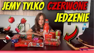 JEMY TYLKO CZERWONE JEDZENIE PRZEZ CAŁY DZIEŃ! ❤️🍎