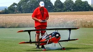 PITTS S12 BULLDOG WITH SMOKE RC SCALE MODEL AIRPLANE DEMO FLIGHT / Rehfelde Germany June 2016