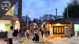 Evening Walking Tour Bukchon Hanok Village to Gyeongbokgung Palace, Korea Travel | 4K KOREA