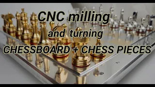 Making a Chessboard with Chess Pieces - CNC Milling and Turning - Machining