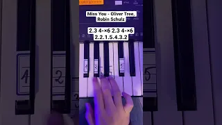 Miss You - Oliver Tree, Robin Schulz | Easy Piano Tutorial #piano #shorts