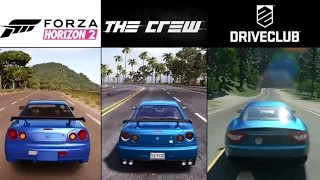 The Crew vs. Forza Horizon 2 vs. DriveClub (PS4 & Xbox One) Gameplay Graphics Comparison