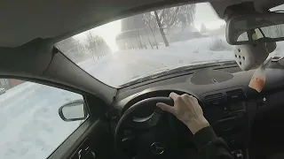 Mercedes w203 snow drifting