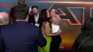 Lana Parrilla and Jennifer Lopez selfie moment at Netflix's "Atlas" premiere in Los Angeles