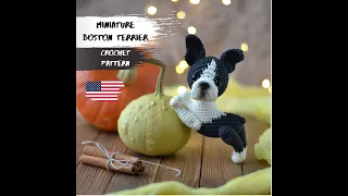 REVIEW: Mini Boston Terrier CROCHET PATTERN, Frenchie bulldog amigurumi pattern, crochet Blythe pet