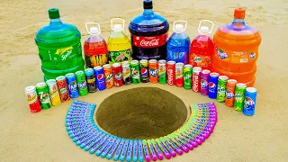 Giant Coca Cola, Fanta, Sprite, Monster, Mirinda, Mtn Dew and Many Soft Drinks vs Mentos Underground