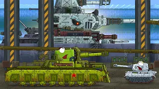 The Steel Monster is watching us! KV-35 and Tiger in the bunker - Cartoons about tanks