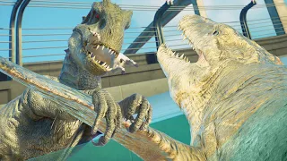INDOMINUS REX vs MOSASAURUS In The LAGOON!! - Jurassic World Evolution 2