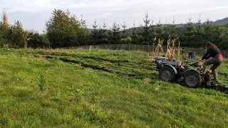 Fun with ploughing on a 50 year old mini tractor