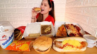 JOLLIBEE MUKBANG | spaghetti, chicken, burger, jolly hotdog etc.