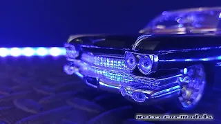 1959 Cadillac Coupe DeVille. 1:24 scale model with wheel tuning. By Jada Toys. 3rd video.