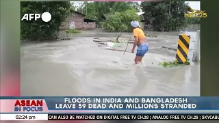 Floods in India and Bangladesh leave 59 dead and millions stranded