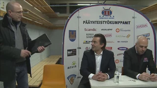 Tunteet kuumenevat lehdistötilaisuudessa Hokki-HCK-pelin jälkeen 3.1.2014
