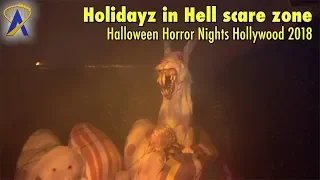 Holidayz in Hell scare zone at Universal Studios Hollywood's Halloween Horror Nights 2018