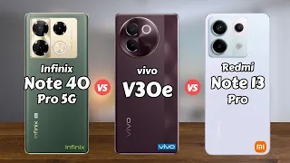 Infinix Note 40 Pro 5G vs vivo V30e vs Redmi Note 13 Pro