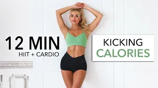 12 MIN KICKING CALORIES - Fun Cardio HIIT Workout - not dancy, suitable to do in public