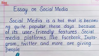 Essay on Social Media in English | essay | English writing | English handwriting practic |Eng Teach