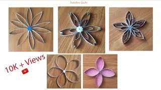 5 Toilet Paper Roll Flowers Craft #craftideas #babyboo #flowercraft