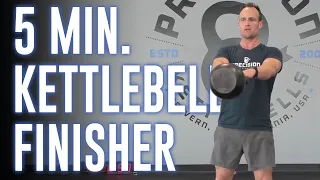 5 Minute Kettlebell AMRAP Finisher | Follow Along Booty Burner | Swings Squats & Deadlifts