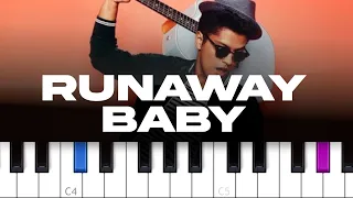 Bruno Mars - Runaway Baby (piano tutorial)
