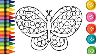 Pop it butterfly,Beautiful butterfly drawing and coloring,