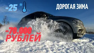 Volkswagen Tiguan - frost, snow, Russia. Test Drive