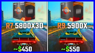 RYZEN 9 5900x vs RYZEN 7 5800x3d (TEST IN GAMES + BENCHMARK)