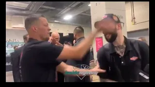 #nate diaz SLAPS REPORTER ! TWICE