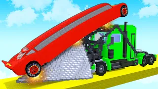 LONG CARS vs RAMP TRUCK in Teardown