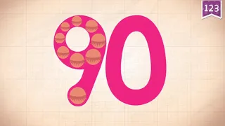 Learn Number 90 in English & Counting, Math by Endless Numbers   Kids Video