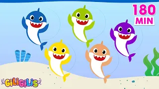 Five Little Sharks | Animal Song | Nursery Rhymes | Sing Along | Giligilis TV