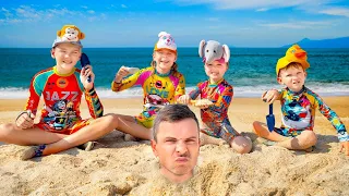 Sammlung der besten Videos für Kinder | Regeln für Kinder und lustige Spiele am Strand | Vania Mania