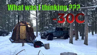 -30C EXTREME WINTER CAMPING | Hot Tent Camping