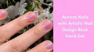 Aurora Nails, Ice Nails, Glow Nails, 밤별 , with Cruelty Free Artistic Nail Design Rock Hard Gel SS21